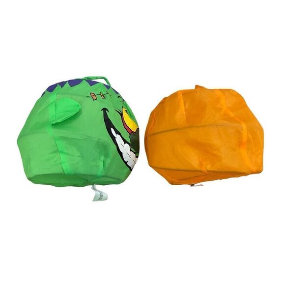 Lot Of 2 Collapsable Pumpkin Trick Or Treat Buckets Halloween Spooky Holiday - Picture 5 of 14